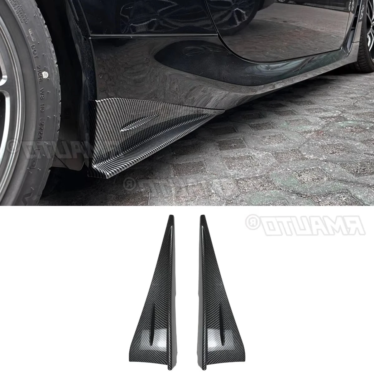 

For Subaru BRZ Toyota GR86 2022+ Car Side Skirt Lip Spoiler Extension Diffuser Guard Car Side Skirt Splitter Apron Accessories