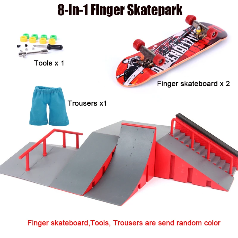 Finger Skateboard Skatepark Mini rampa Skateboard Tech Practice Finger Skateboard con ponte in metallo giocattoli per Finger Sport Game