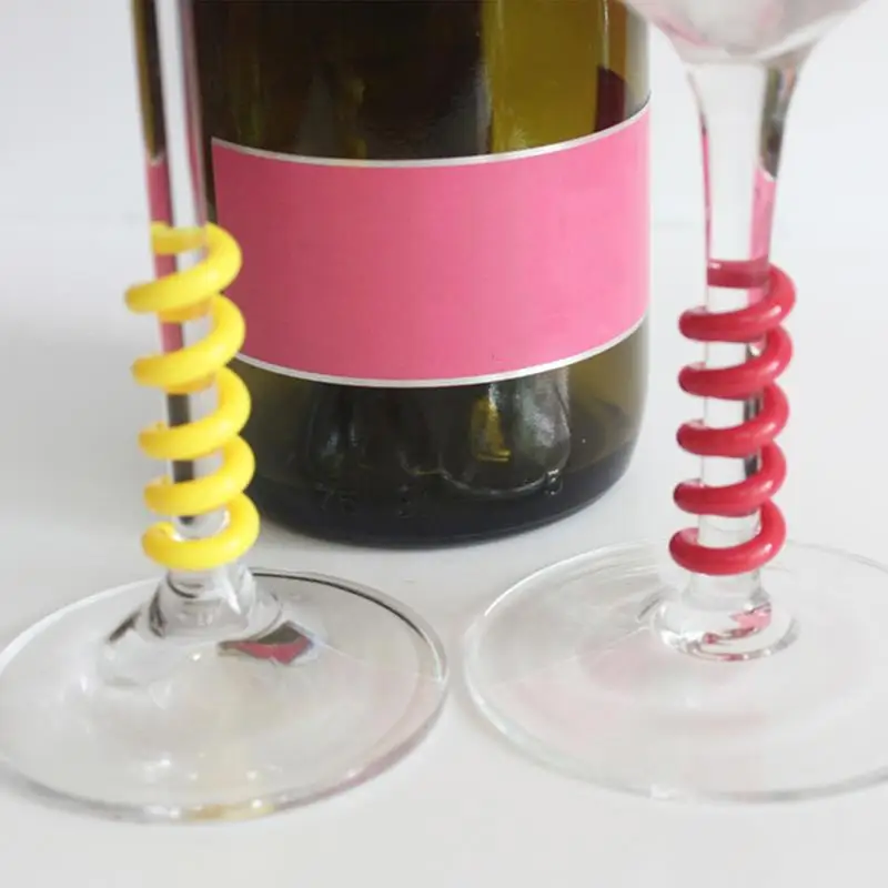 

Wine Charm For Stem Glasses 6X Glass Wine Stem Charm Set Silicone Vibrant Drink Labels For Beach Cocktails Champagne