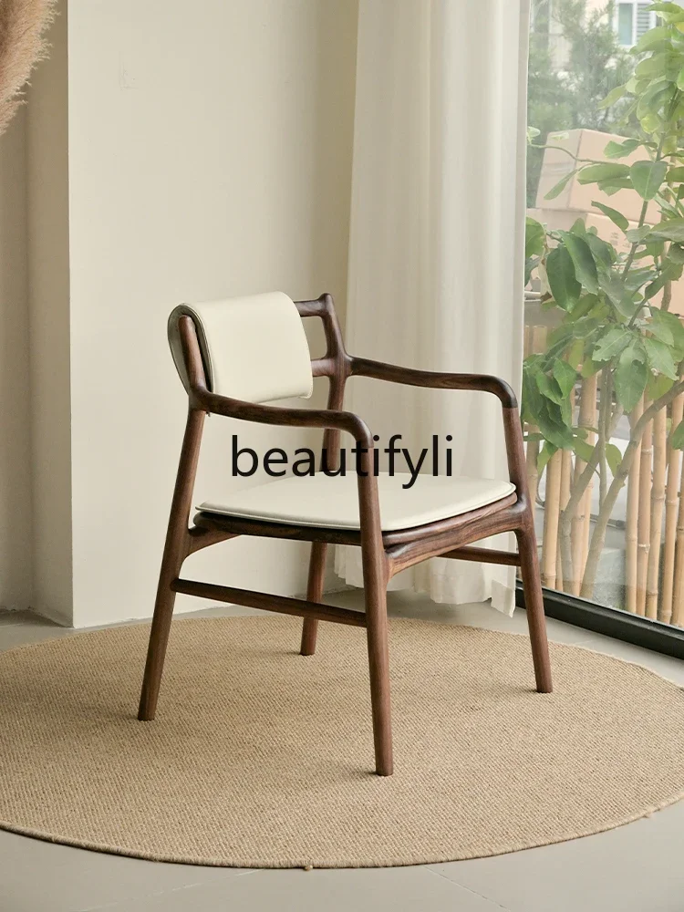 

New Chinese-style office simple Zen pure solid wood master chair soft bag back chair tea chair9344