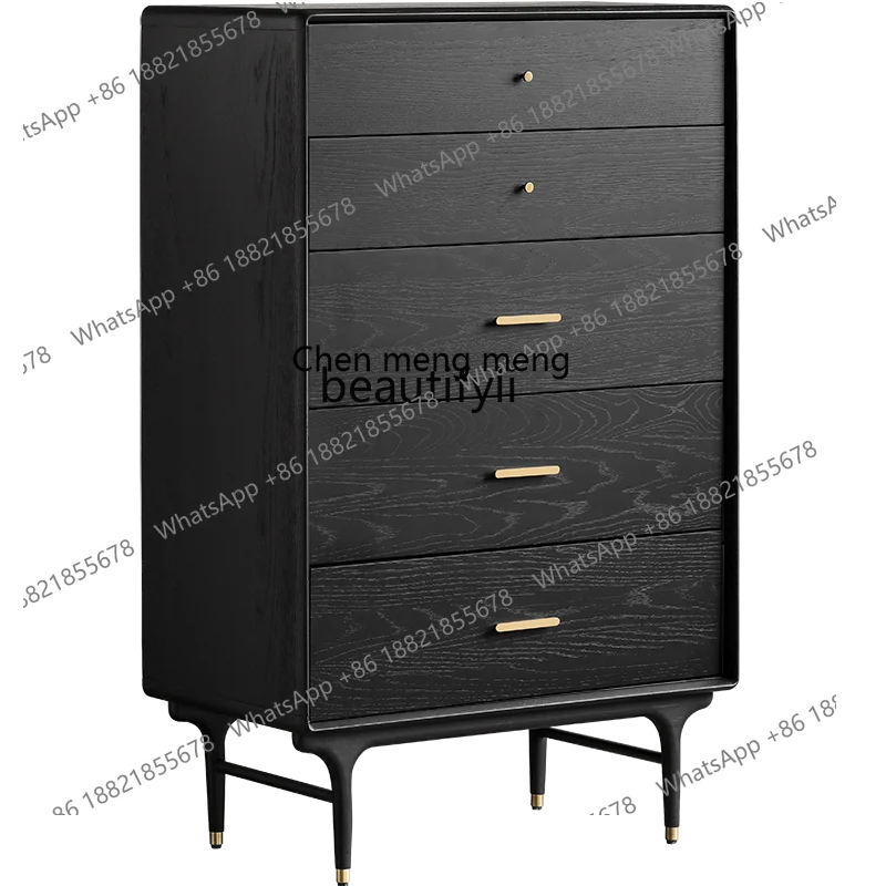 

Modern Minimalist Nordic Retro Style New Chinese Style Solid Wood 5-Drawer Storage Cabinet Oak Living Room Furniture