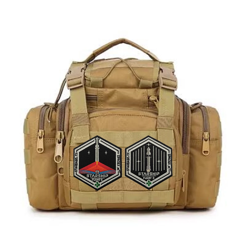 Outdoor Bag Accessories STARSHIP Launch Commemorative Medallion Starship Embroidered Armband and Backpack Patches for Clothing