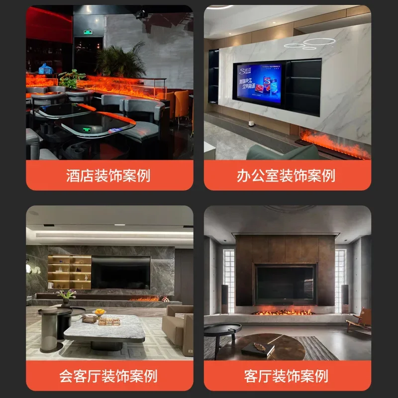 Steam Water Fireplace Flame Humidifier Remote Application Control Indoor 7 Light Emitting Diode Flame Color 3D Steam Fireplace