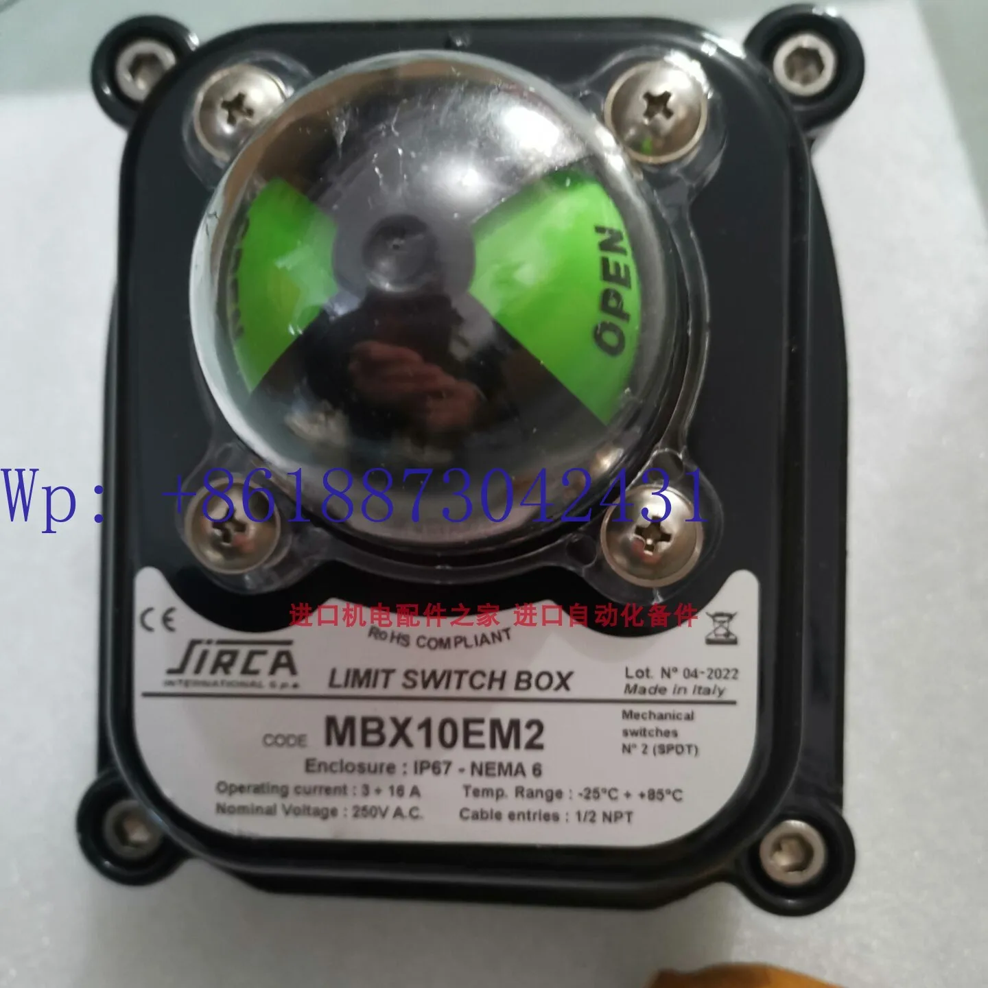 SIRCA MBX10EM2 Caja de interruptor de límite INOR IPAQ-H Transmisor de temperatura 4-20 mA