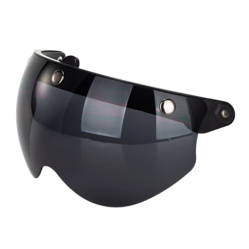 3-Snaps Visor Universal for Open Face Motorcycle Helmet Wind Shield Up Down