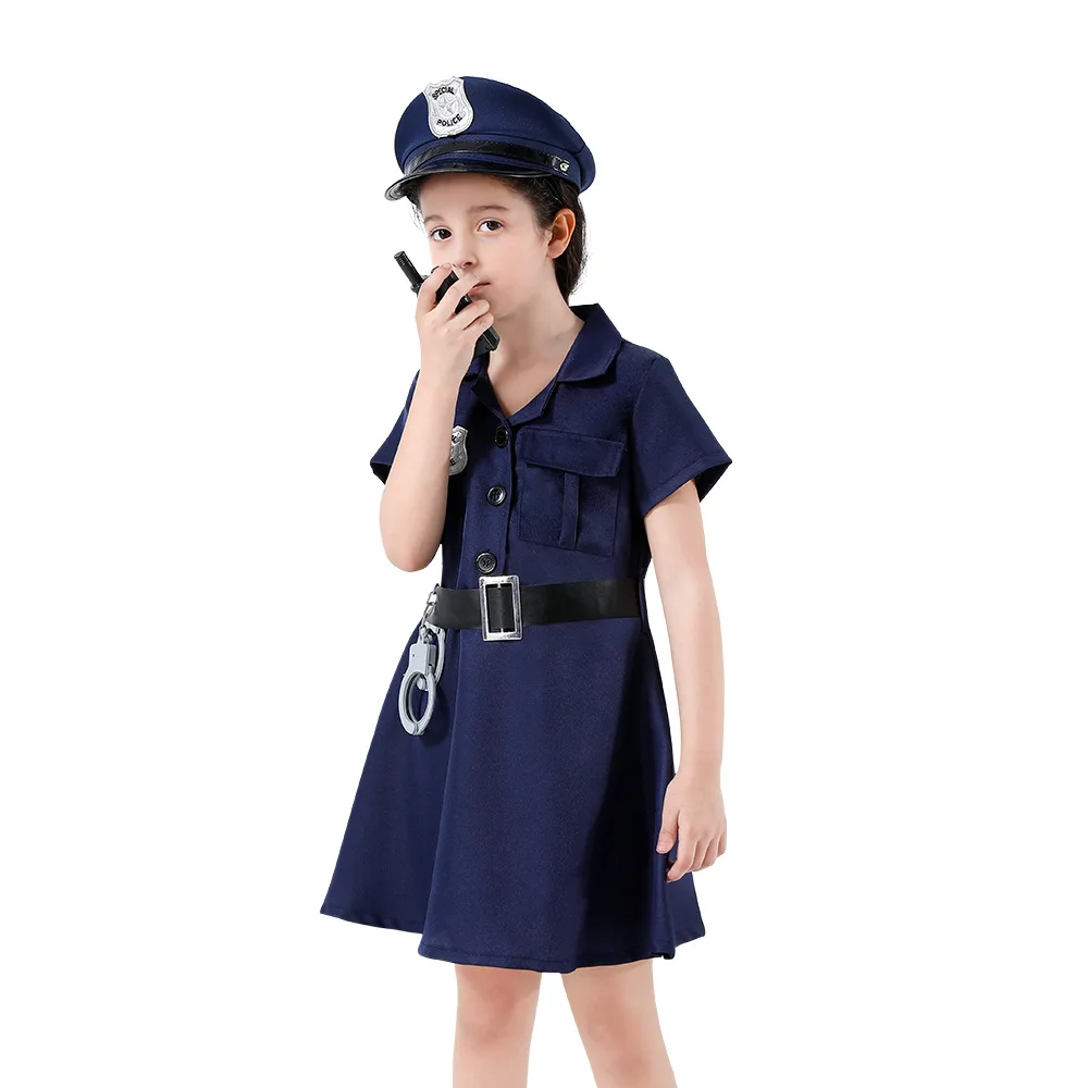 Costume uniforme Cosplay della polizia professionale a basso prezzo per bambini Halloween per bambini con accessori