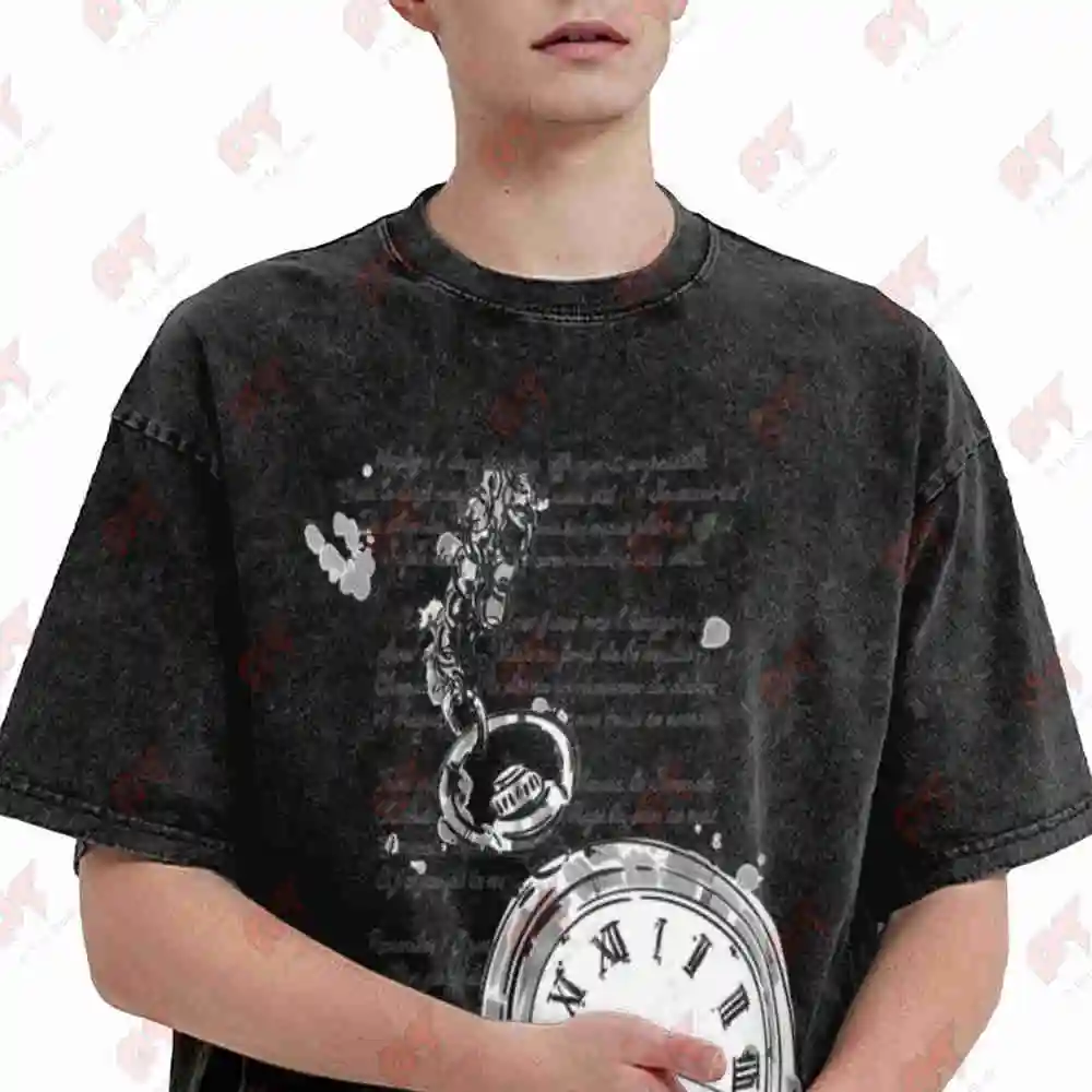 The Clock Mylene Farmer Vintage Washed Tee Pure Cotton T-Shirt