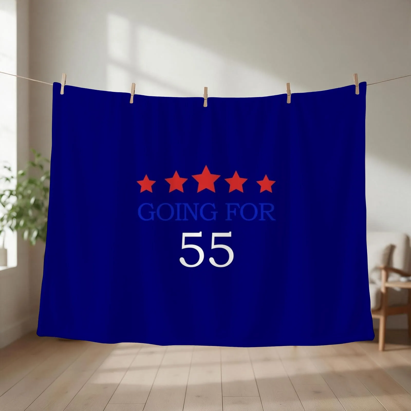 Glasgow Rangers Going for 55 blue Throw Blanket couch cozy soft plush fuzzy picnic outdoor blanket