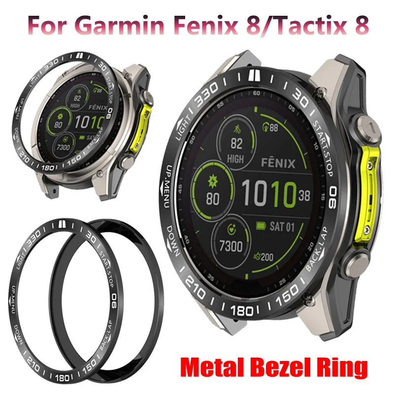 Metal Bezel Ring For Garmin Fenix 8 51mm 47mm 43mm Fashion Time/Speed Scale Protective Ring Garmin Tactix 8 47/51mm Frame Bumper