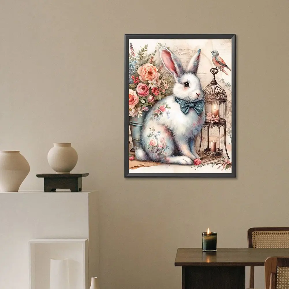 Vintage Diary Cute Rabbit DIY Diamond Painting Kits Easter Gift Corss Stitch Mosaic Dimaond Embroidery For Home Decor Gift