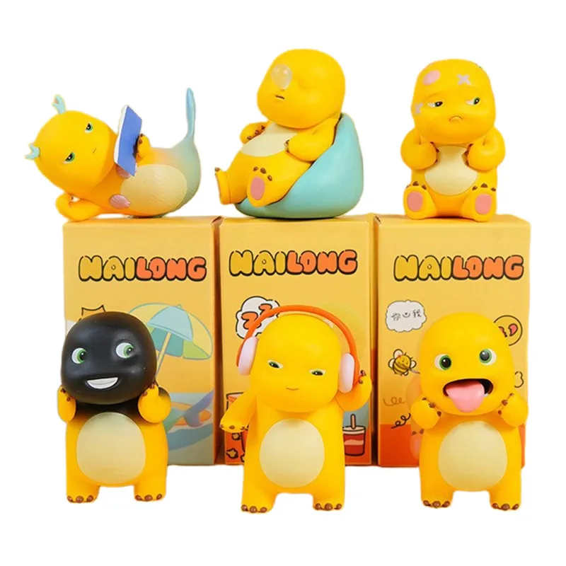 

6Pcs/box Cute Milk Dragon Daily Series Action Figures Hand Table Decoration Collection Doll Toy Kids Birthday Custom Gifts