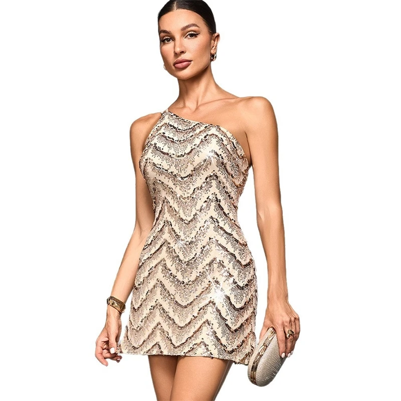 فستان صيفي قصير للنساء مثير بدون ظهر نحيف لحفلات الكوكتيل وحفلات التخرج غير رسمية أنيقة للسهرة والنوادي ملابس الحفلات للمراهقين هدية XSY8232