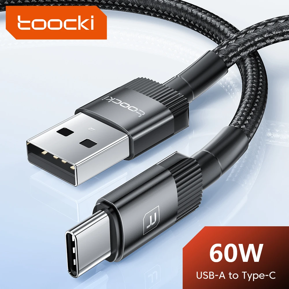 Toocki-USB Tipo C Cabo de Carregamento Rápido, Carregador para Samsung, Xiaomi, Huawei, Oppo, Oneplus, Poco, iPad, Cabo de Dados, 3A