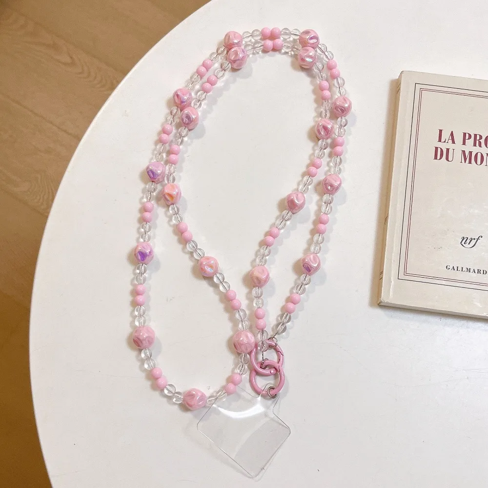 

Bag Chain Beaded Crossbody Phone Chain Anti Loss Candy Color Mobile Phone Crossbody Strap Colorful Sweet Phone Neck Straps