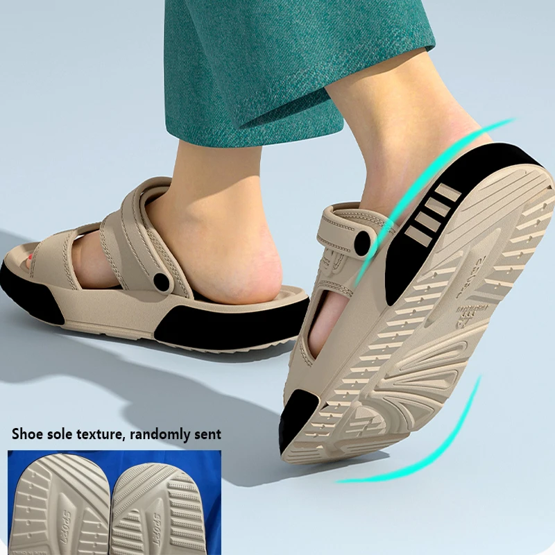 Men Slippers Summer EVA Soft Sole Thick Platform Slides Sandals Outdoor Walking Beach Shoes Non Slip Flip Flops Mens Home Shoes view 4