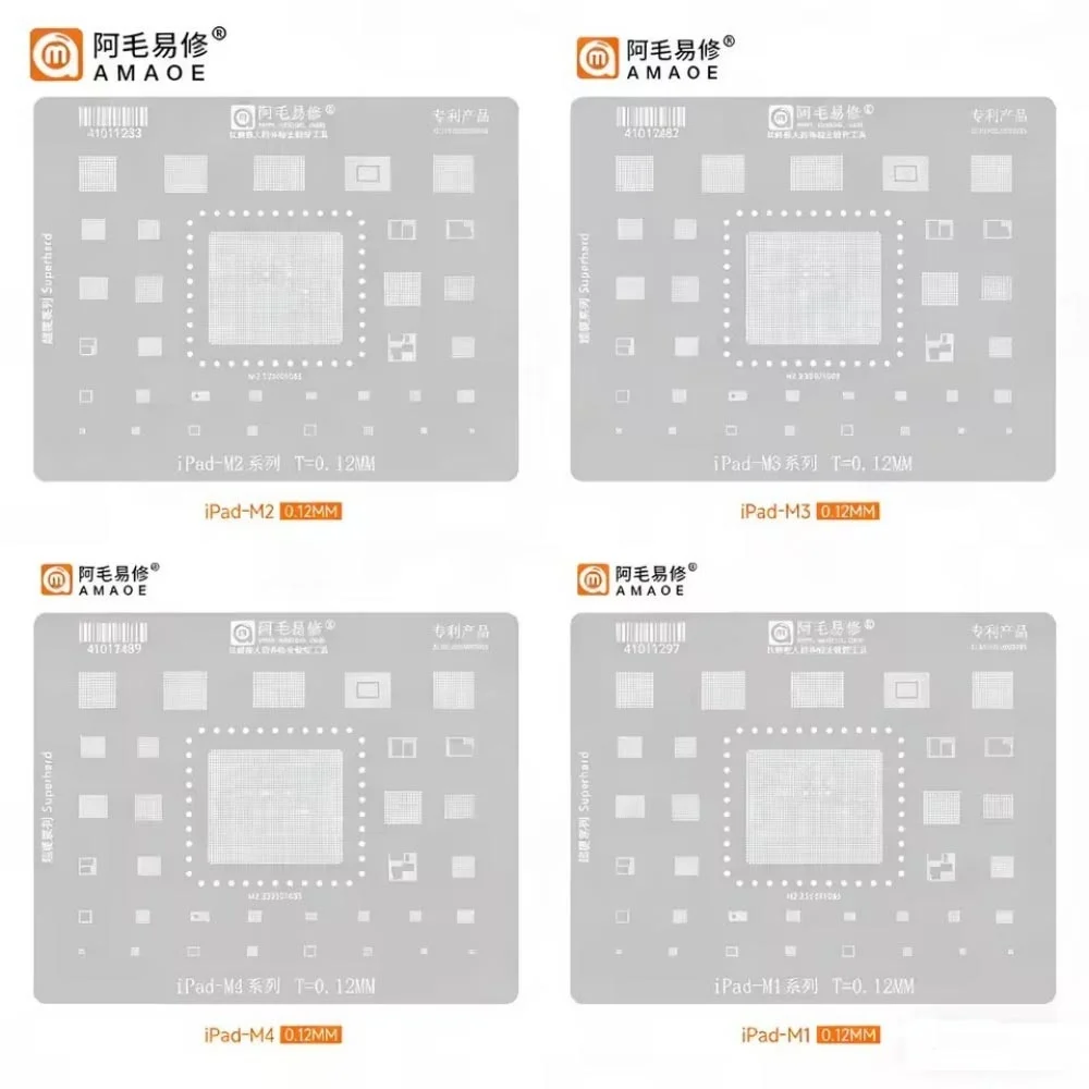 AMAOE Integrated Stencil CPU WIFI BGA Reballing Stencil For iPad Air 5 Air6 Pro 2021 2022 2024 Tin Planting Soldering Tool