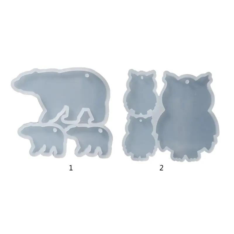 A52E Bear Owl Beow Ceinchains Mould Diy Epoxy Craft Necklace Keychain Jewelry Mouldry