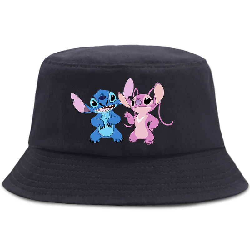 Anime Lilo Stitch Printed Fisherman Hat Cute Cartoon Basin Hats Autumn Summer Beach Sun Shade Boys Girls Panama Cap Gift