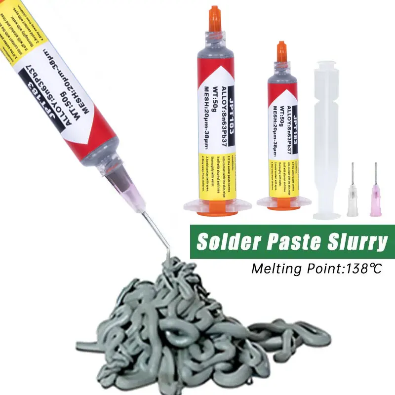 Needle Tube Solder Paste 138/151/183℃ USB LED BGA Welding Tool Set Tail Plug Maintenance Syringe Flux 20g