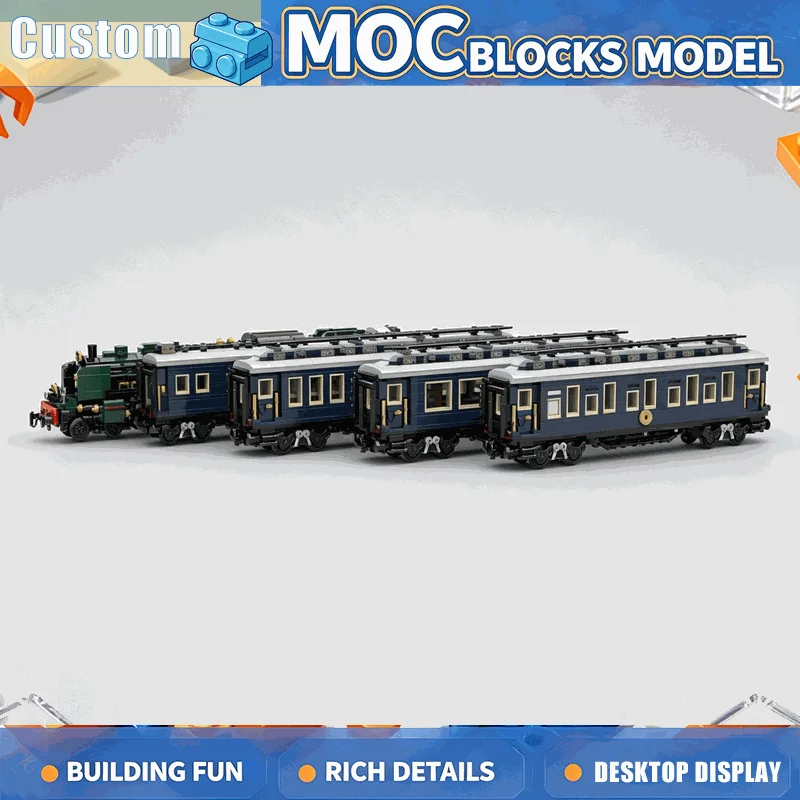 4899 PCS Vintage Luxury Passenger Train Building Blocks Railway Locomotive Model DIY Assembly Brick Set Creative Display Gifts