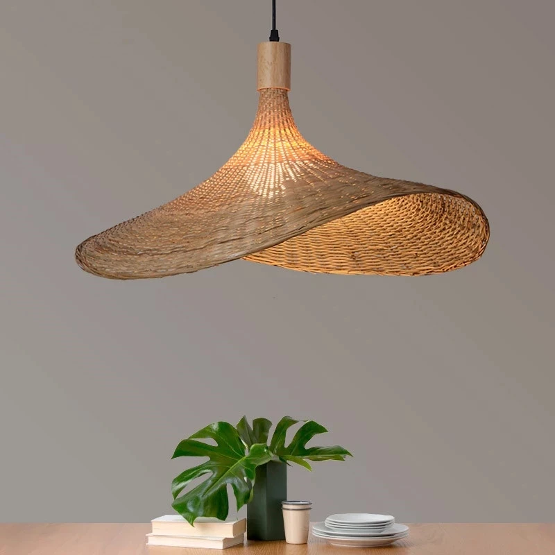 Hand Woven Handmade Bamboo Pendant Lights Southeast Asia Rattan Wicker Chandelier Dining Room decor Rattan Lamp Fixtures