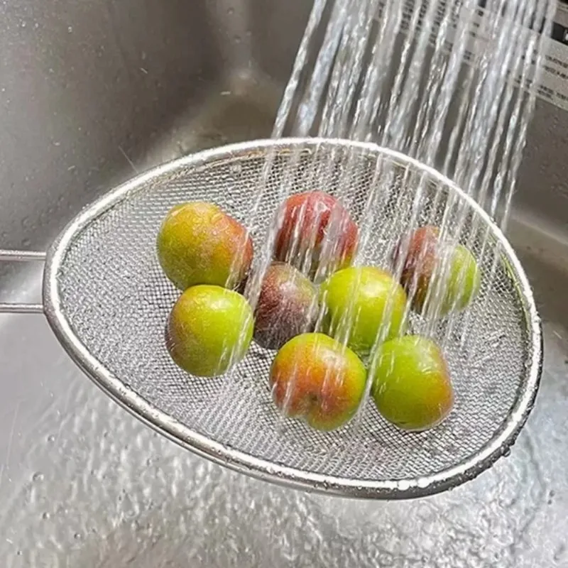 Convenient and Practical Stainless Steel Filter Spoon  Convenient Oval Drain Spoon  Durable Frying Filter Spoon  Vegetable