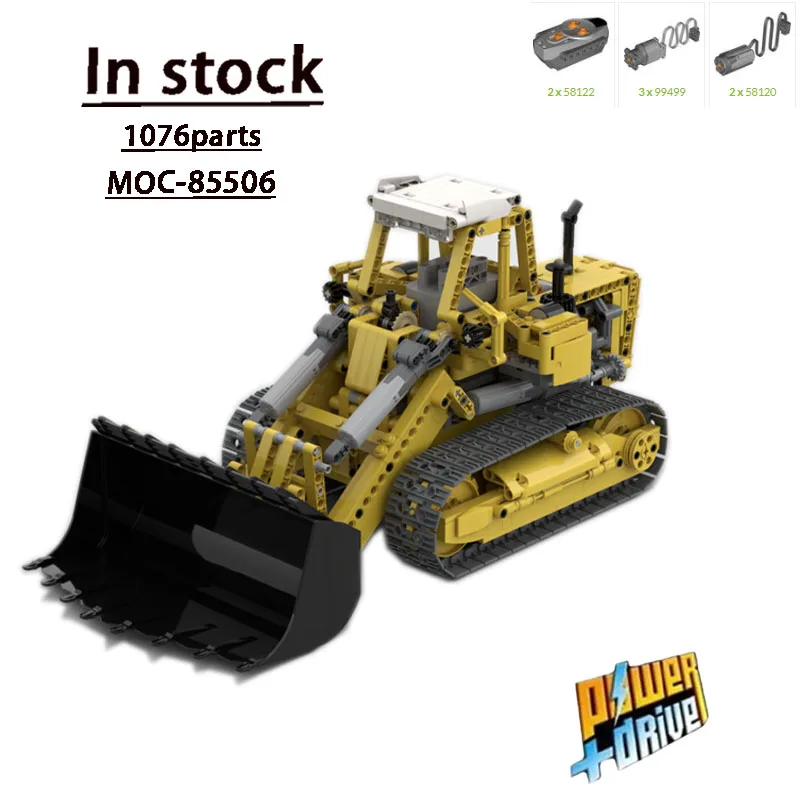 MOC-85506 RC DL1300 Crawler Loader Assembly Splicing Building Blocks Model 1076 Parts Kids Birthday Building Blocks Toy Gifts