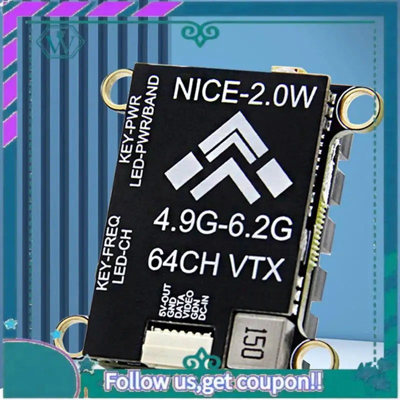 Upgraded 5.8G 2W VTX With SMA Inner Needle Antenna 2000Mw 64CH FPV Video Transmitter PAL/NTSC Support OSD For FPV RC Drone