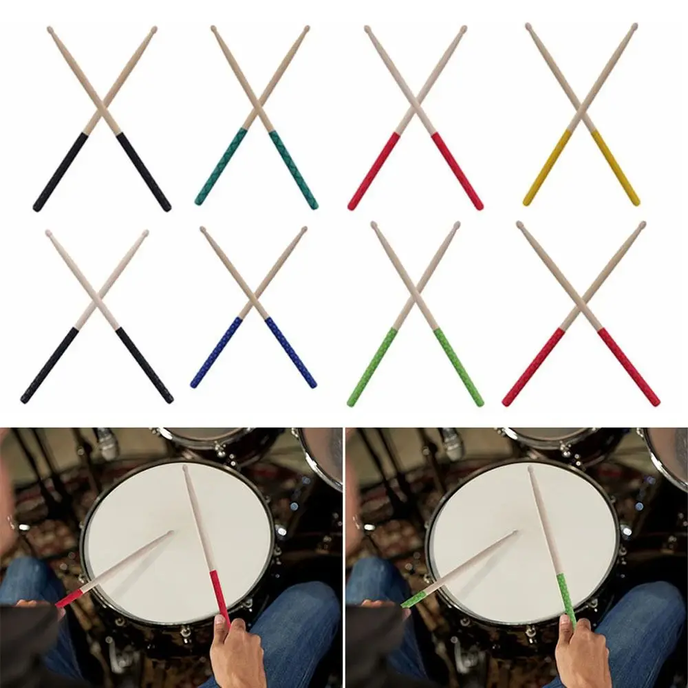 2Pcs High Quality Wood 5A Drum Stick Sweat Absorbed Anti-Slip Percussion Instruments Stick Wear Resistance With Grip Drumsticks