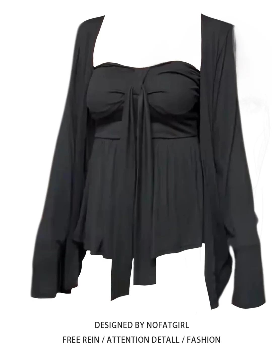 

Весенний новый комплект из двух предметов: кардиган с защитой от солнца и топ-бюстье для женщин больших размеров, стройнящий, сексуальный, для полных девушек.