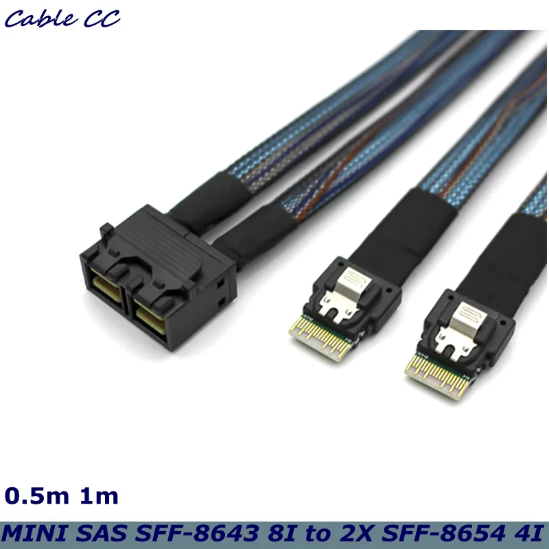 MINI SAS HD SFF-8643 8I Convert 2X Slimline SAS SFF-8654 4I Server connection cable