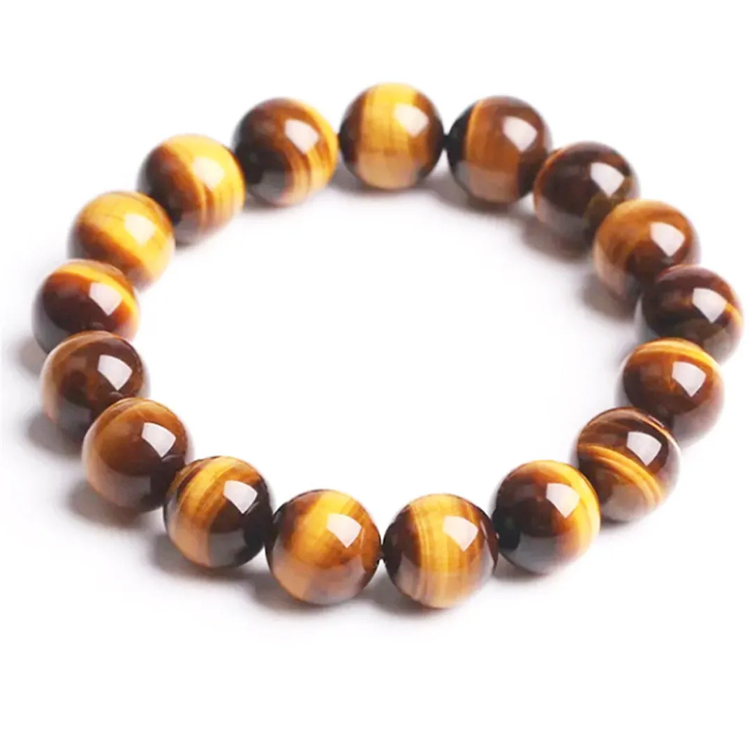 

Браслет из натурального камня тигрового глаза для женщин, женщин и мужчин, подарок любви, энергетический кристалл, круглые бусины «кошачий глаз», нити, ювелирные изделия AAAAA 8-20 мм
