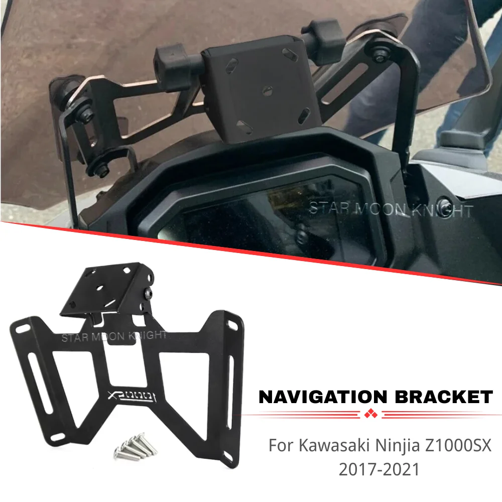 GPS Mount Navigation Bracket For Kawasaki Ninja Z1000SX Z1000 Z 1000 SX 2017-2021 Mobile Phone Holder Plate Stand Adapt Support