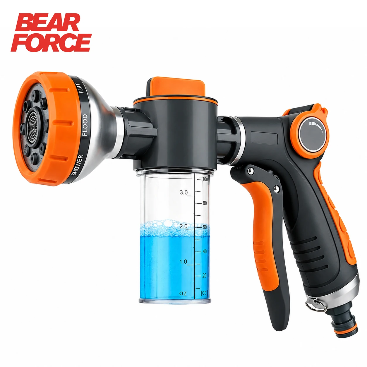 Garden Hose Nozzle, 8 Sprayer Mode High Pressure Sprayer with Soap Dispenser, Heavy-Duty Water Nozzle for Car Wash, Pet Bathing