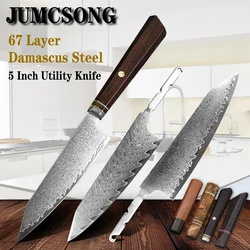 Sharp DIY Chef Fruit Utility Knife Blank VG10 Damascus Steel Blade Material Semi-finished Knife Embryo Japanese Style