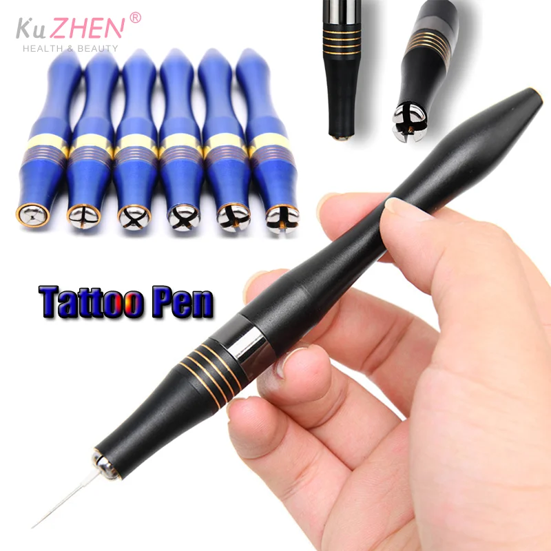 

1 шт., роскошные аксессуары для перманентного макияжа, синий, черный, микроблейдинг, ручная ручка для татуировки из алюминиевого сплава для тумана, макияжа бровей и губ