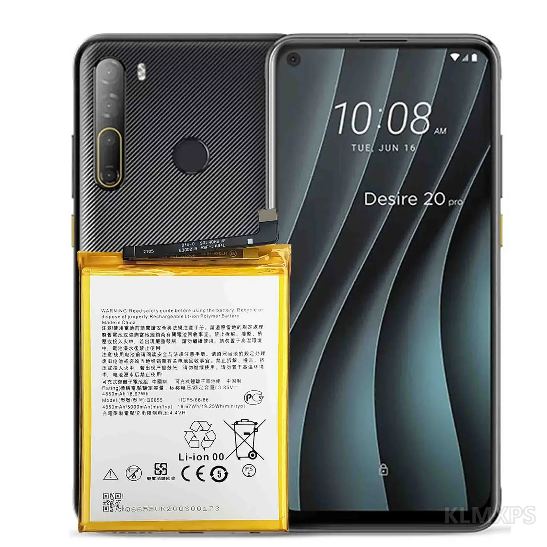 Phone Replacement Battery Q6655 5000mAh Lithium Battery For HTC Desire 20 Pro/21 Pro Mobile Phone Repair Replacement Cell