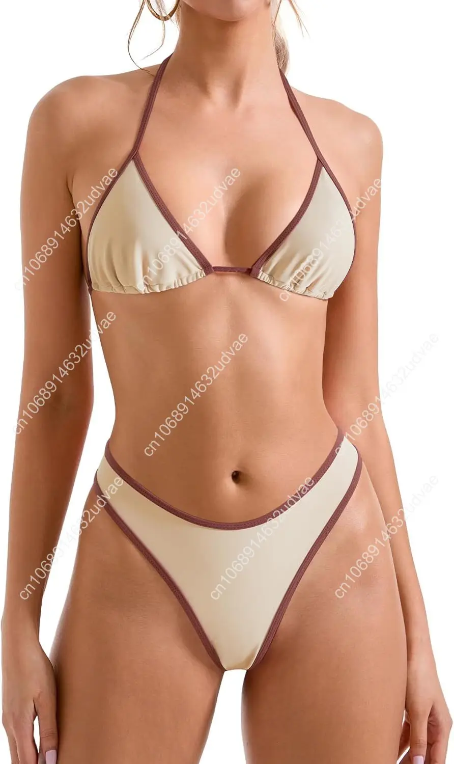 Women Sexy Thong String 2 Piece Bikini Set Cheeky Halter Swimsuit