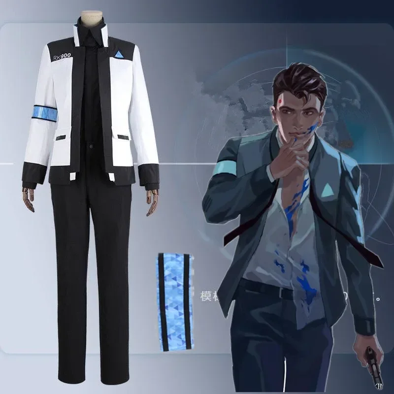 Ensemble complet de vestes de cosplay pour hommes et femmes, Detroit, Devenir humain, Connor, Agent imbibé, RK900, Costume d'Halloween