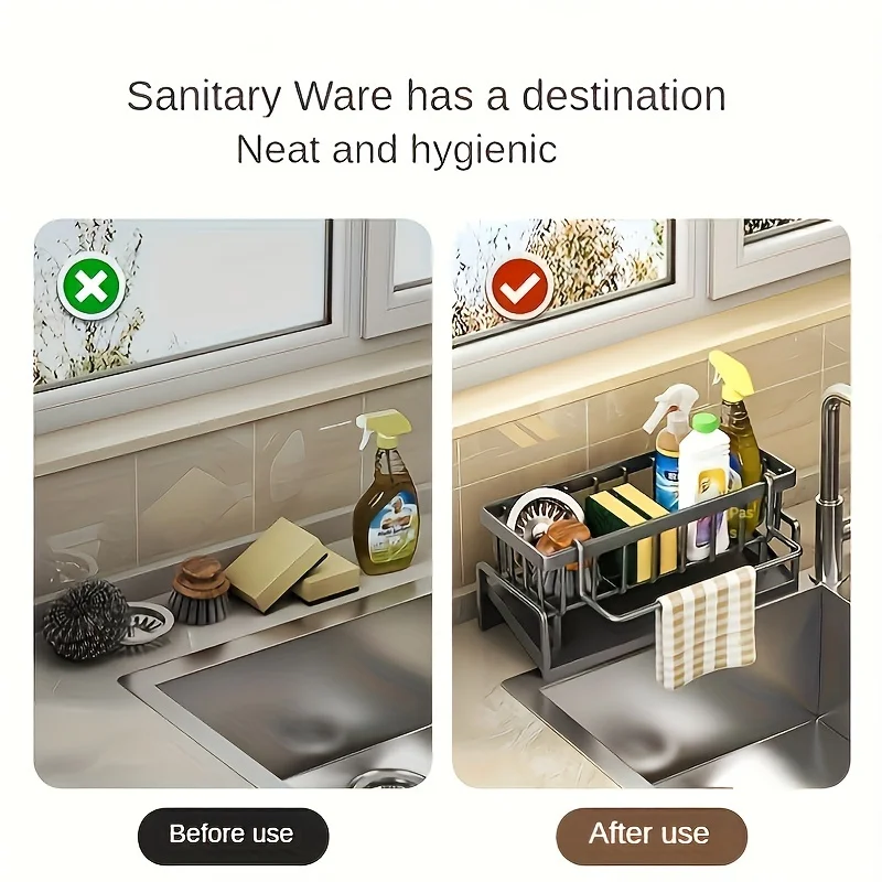 드릴 없음 싱크 보관함 다기능 스폰지 비누 보관함 주방 싱크대 수조 배수 바구니 cocina accesorio