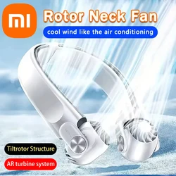 Xiaomi 8000mAh Wearable Neck Fan Portable Air Conditioner USB Rechargeable High Power Bladeless Turbine Fan Suitable for Outdoor