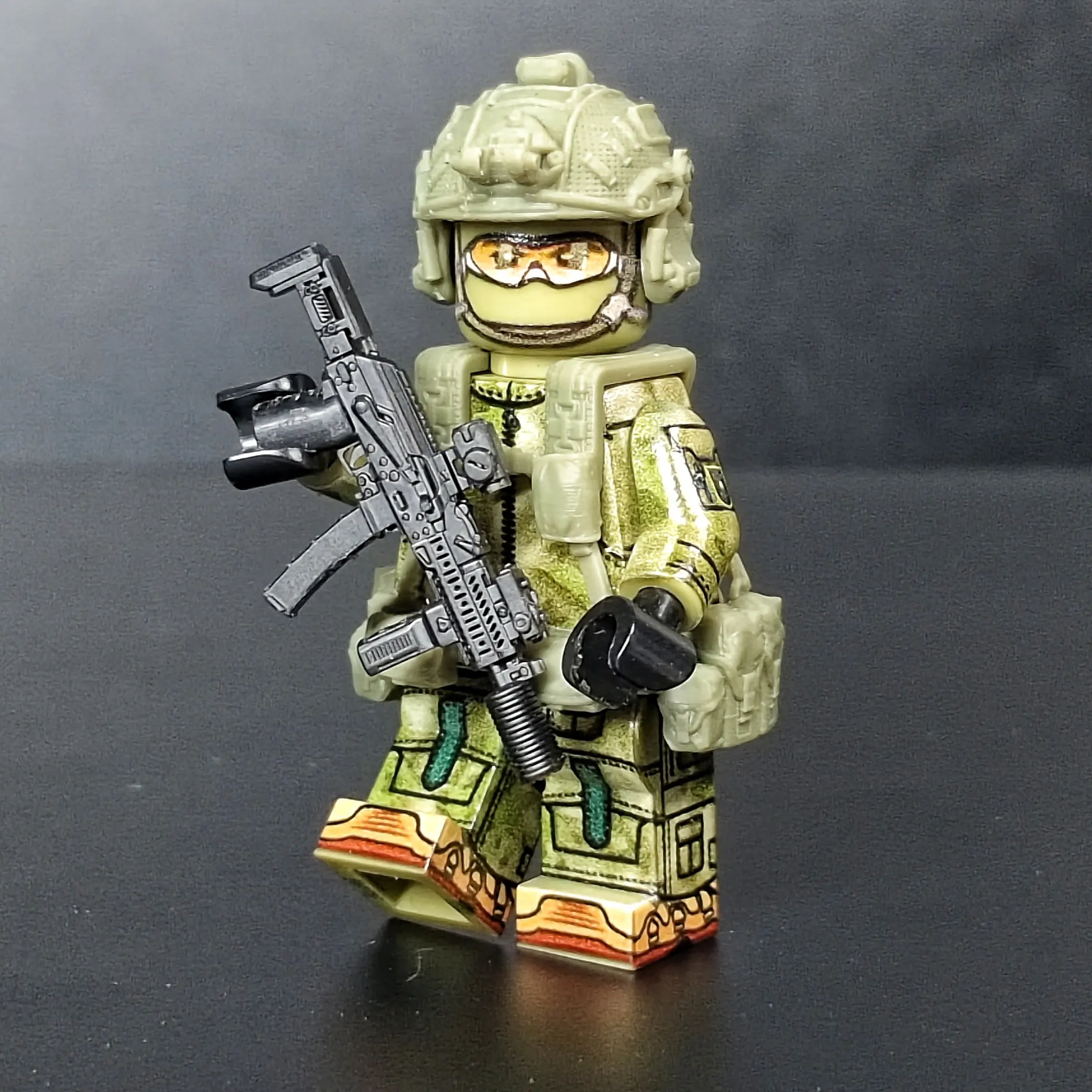 Set de Soldado SSO Ruso Impreso en 3D Personalizado, Equipo Táctico Camuflaje Ataka Ruins, Traje de Reconocimiento Spetsnaz y Casco para Minifigura MOC Block