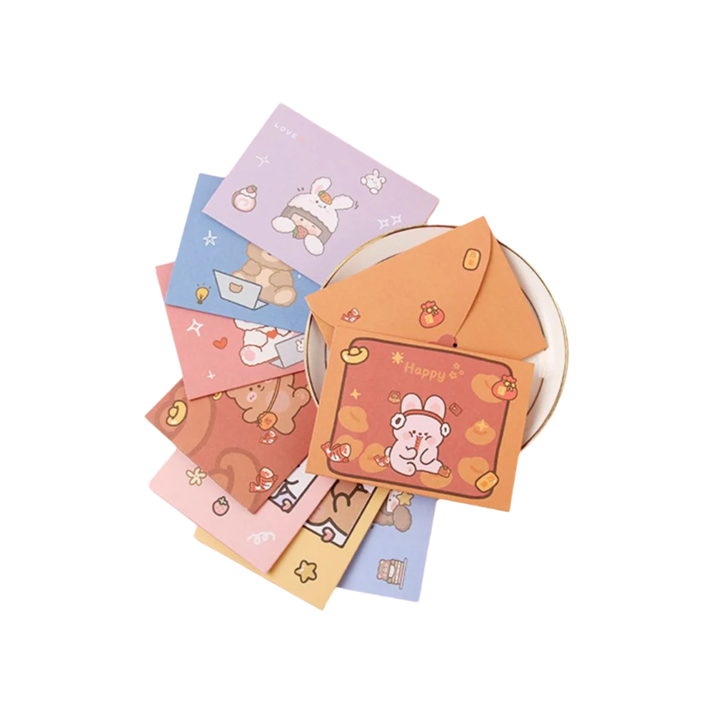 Bear Rabbit Postcard Gift Decoration Letter Paper Greeting Card Birthday Card Blessing Thank Envelope