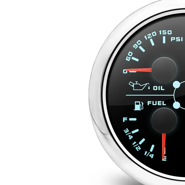 

85mm 3 Gauge Set GPS Speedometer + Tachometer+ 4 in 1 Oil Pressure Water Temp Fuel Level Volt Gauge With Sensors For Marine Boat