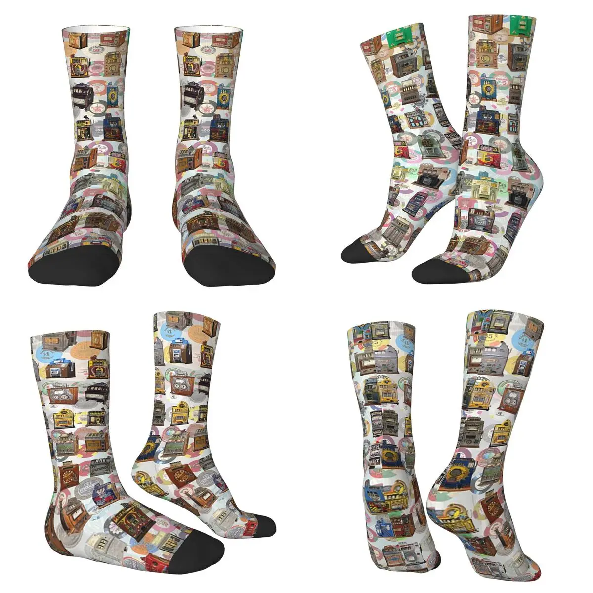 

Носки Slot Machines, супер мягкие чулки в стиле Харадзюку, всесезонные длинные носки, аксессуары для унисекс, рождественские подарки