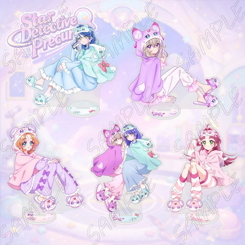 Star Detective Precure Anime Acrylic Stand Figurine Meitantei Pretty Cure Desktop Decor Roomwear Pajama Party Series Keychain