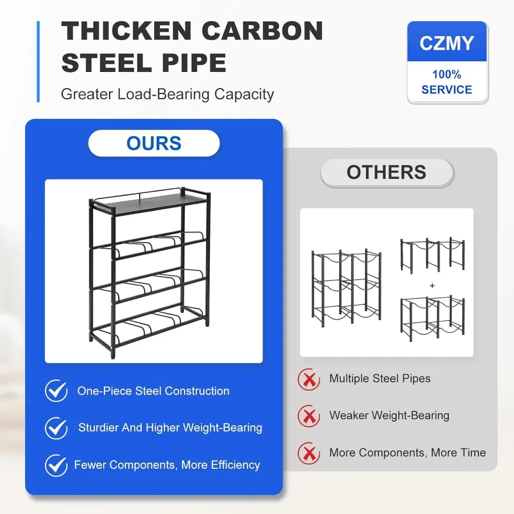Imagem -04 - Suporte de Garrafa de Água de Galões Rack de Jarro de Água com Prateleira Superior Suporte Preto para Cozinha Heavy Duty Bandejas Galões Galões