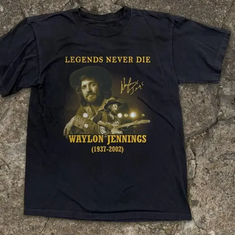 Waylon Jennings T Shirt Legends Never Die Black Size S 5Xl