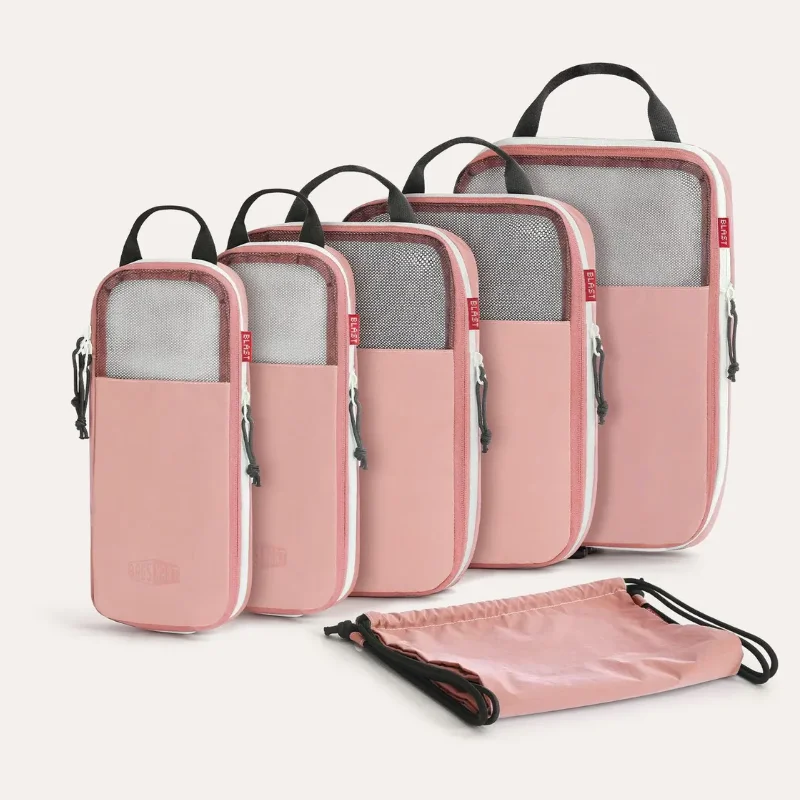 BAGSMART Compressieverpakkingsblokjes Uitbreidbare reisset Opbergtas 6-delige reisorganisator Bagagedraagkoffer