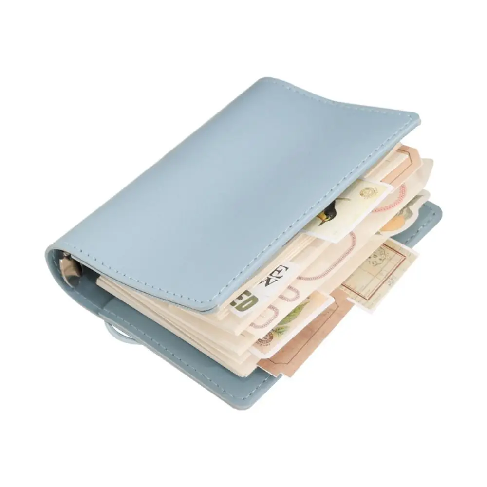 Creative M5 หลวมโน้ตบุ๊ค PU หนัง 50 แผ่น Mini Pocket Notebook ตารางไดอารี่ DIY Binder Notebook Office